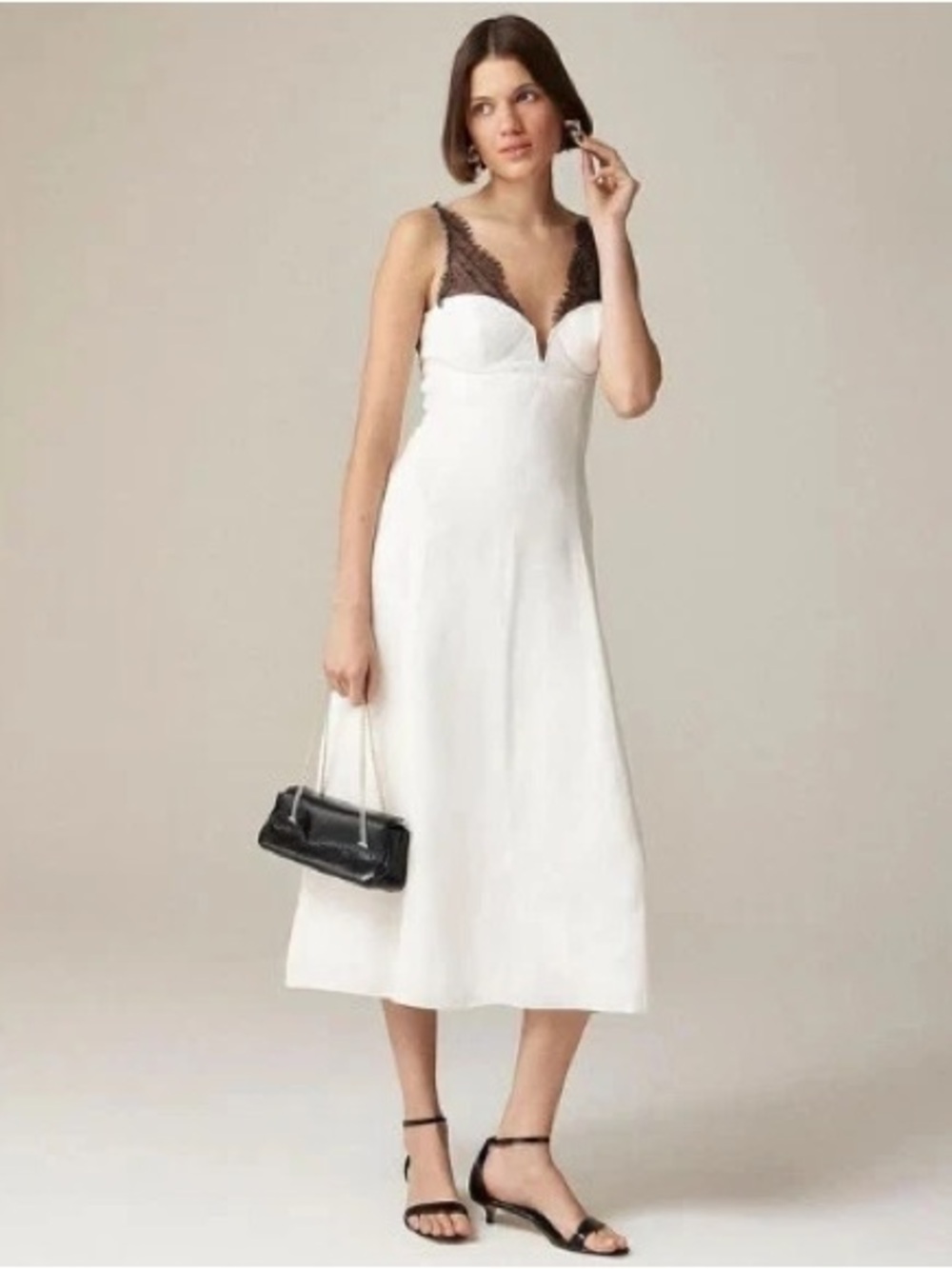 ✨ J CREW Collection Structured Lace Trim Dress